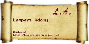 Lampert Adony névjegykártya